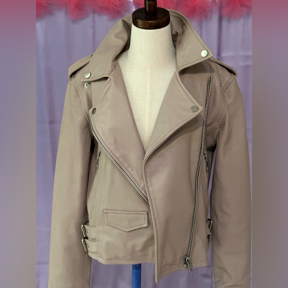 Leather biker jacket